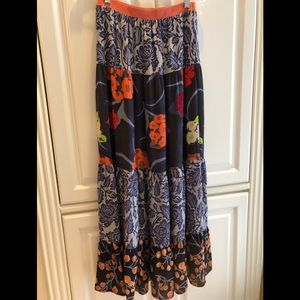 Anthropologie Maxi Skirt in Navy, Orange, Red, Green